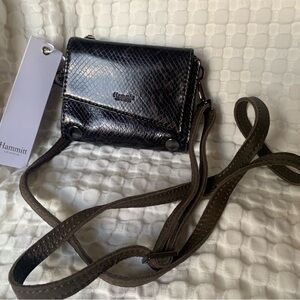 Hammitt Levi NWT in Olivine Snake Crossbody/Trifold Wallet w/detachable Strap